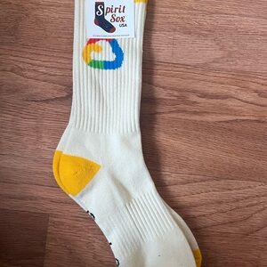 Google Cream and Yellow Casual Socks